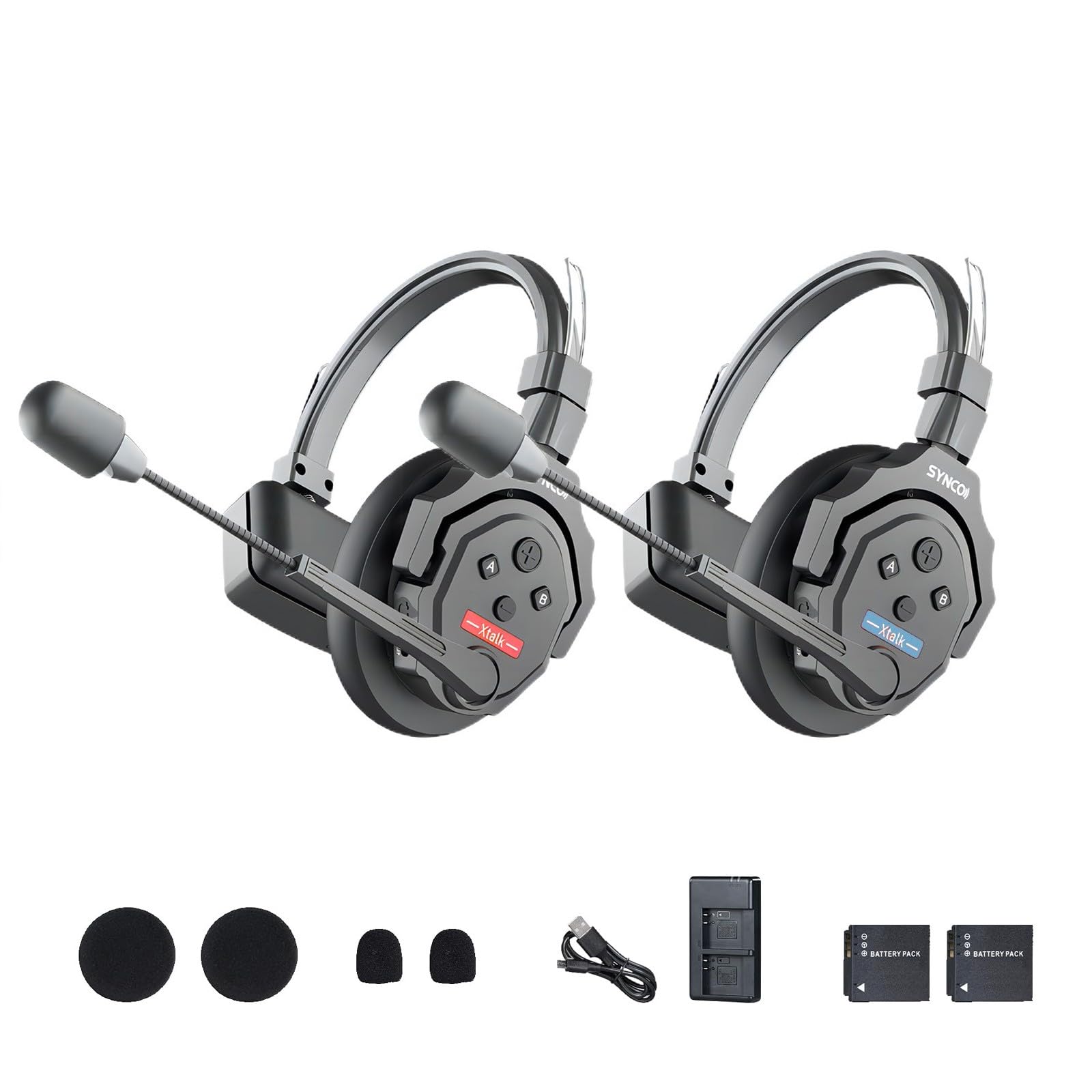 SYNCO XTalk X2 Fone de ouvido sem fio de 2,4 GHz com sistema de